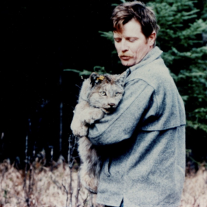 Win Staples holding a wild cat